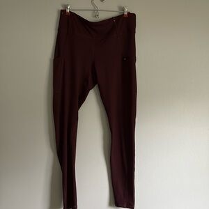 Copper Fit leggings, size XL, color-maroon